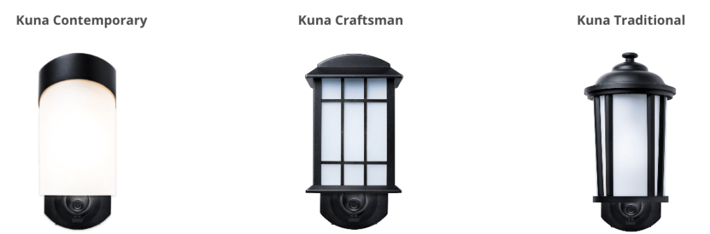 kuna porch light security camera styles