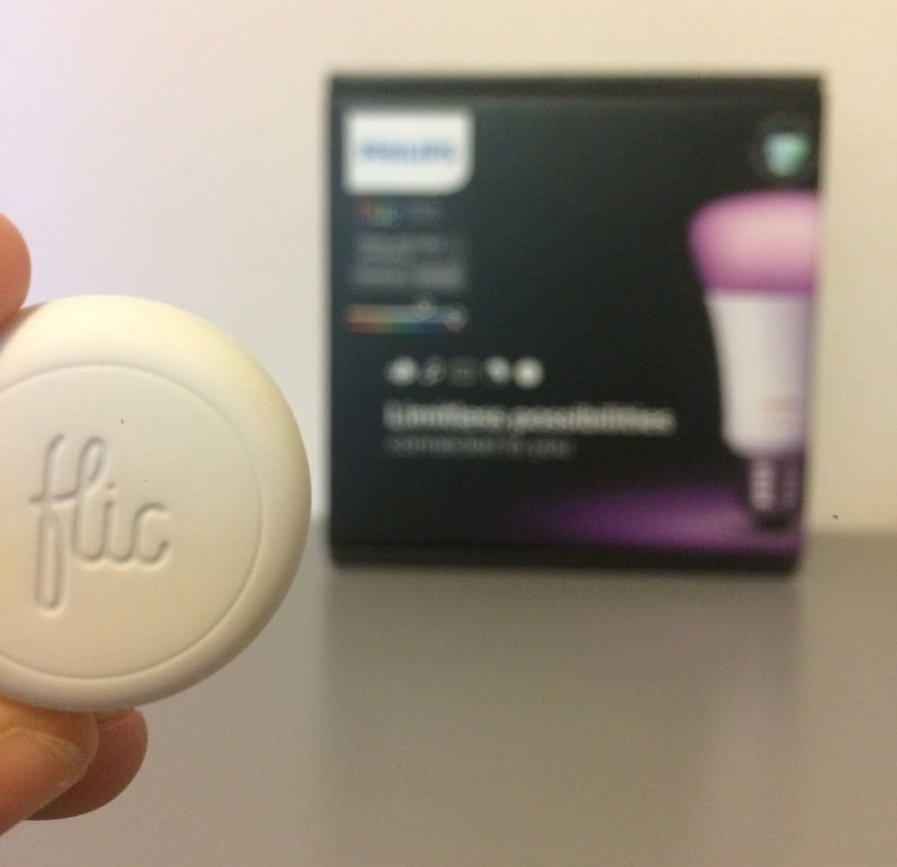 flic button and hue