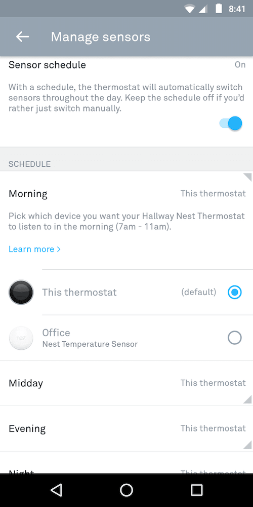 nest sensor screenshot