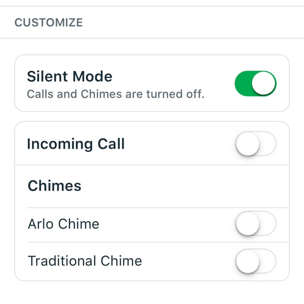 arlo doorbell settings