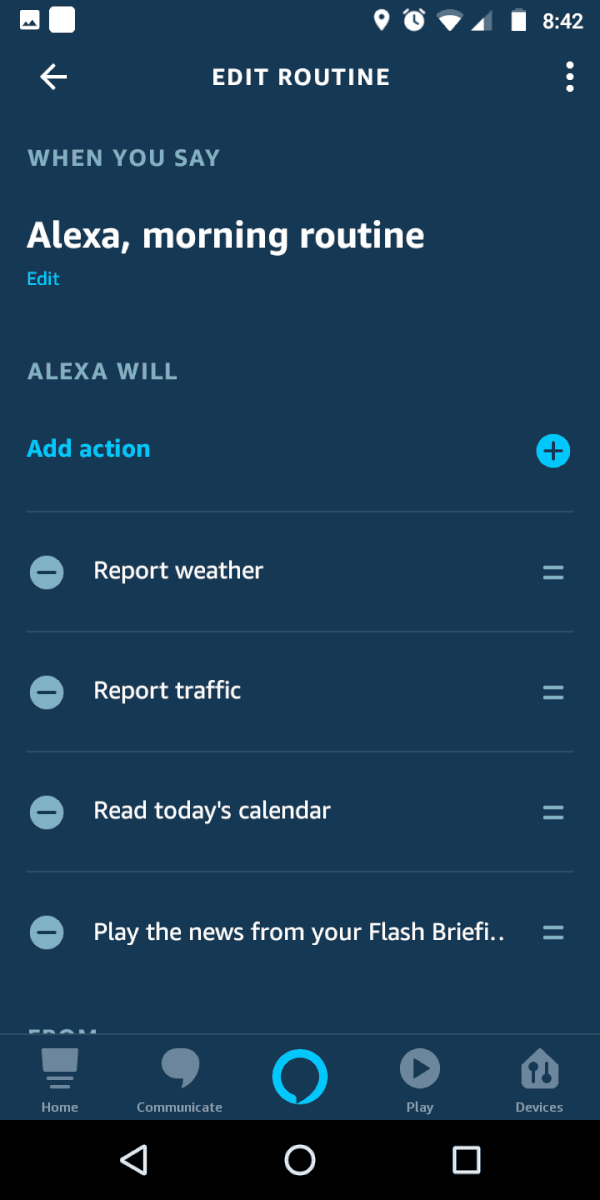 alexa morning routine