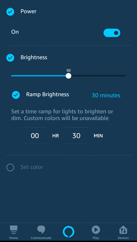 alexa ramp up brightness